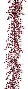 6 feet Wild Gooseberry Garland - Red/Burgundy