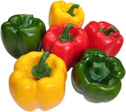 3.1 Inch Artificial Bell Peppers, Red Green Yellow Bell Peppers 6Pcs (Each Color 2Pcs)