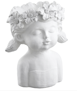 13" Flower Girl Planter  White