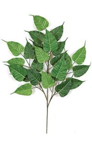 31 inches Bo Ficus Branch - 24 Leaves - Green - FIRE RETARDANT