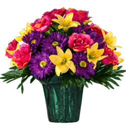 20 inches Sympathy Rainbow Sherbert Rose Lily and Daisy Mix Outdoor UV Rated
