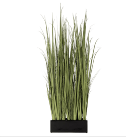 86"Hx12"Wx30"L Wild Grass Divider in Black F/G Planter Green Light