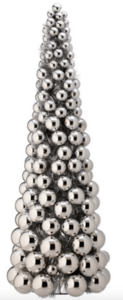 36"  Multi-Ball Cone Tree with tinsel