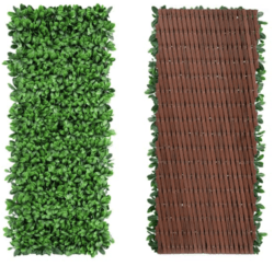 Outdoor UV Rated English Laurel Lattice Expands and Closes to Fit Any Fence, Wall, or Railing.