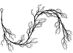 6' Black Twig Garland 48 Purple/Orange Lights.