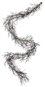 72" GLITTER BRANCH GARLAND BLACK