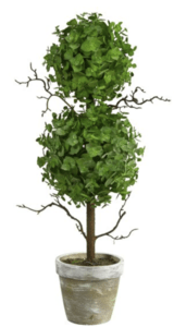 2’ Eucalyptus Double Ball Topiary Artificial Tree in Pot
