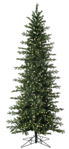 14' x 60" Moutauk Pine Artificial Christmas Pencil Tree, Warm White Dura-lit LED Lights
