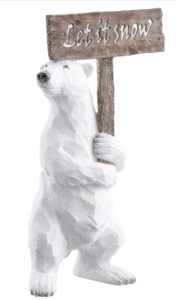 19.5" Let It Snow Polar Bear  White