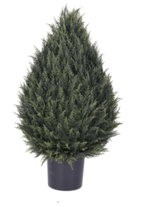 36" Outdoor UV  Cedar Pine Cone Topiary 820 Leaves and an Iron Frame fixed in a Black Pot  20"Wid...