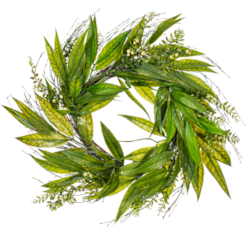 24" Artificial Green Willow Wreath with White Berries.
