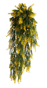 30 Inch Long 8" Wide Outdoor UV and Fire Rated Hanging Yellow and Green Willow Bush