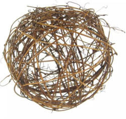 6 inches Rattan Ball - Natural Brown