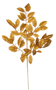 31" Gold Artificial Leaf Glitter Spray