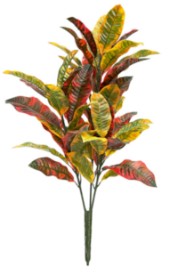 34" Gold/Green/Red Polyblend UV Outdoor Croton Bush