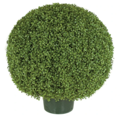 30 inches Plastic Outdoor Boxwood 30” Wide Ball -Green - Wire Frame with Steel Pipe - Weighted Ba...