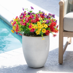 13” Outdoor UV  Artificial Daisy Bush (Indoor/Outdoor) - Set of 12