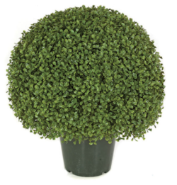20 inches Plastic Outdoor Boxwood 20” Wide Ball -Green - Wire Frame with Steel Pipe - Weighted Ba...