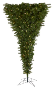 8 Foot Upside Down Spruce Artificial Christmas Tree With 850 Warm White (Multifunction) LED Light...