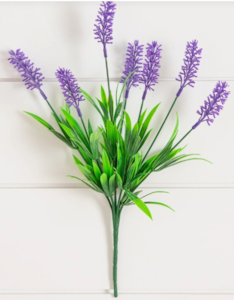 13" Outdoor UV Resistant Artificial Flowering Lavender Bush (Indoor/Outdoor) - Set of 12