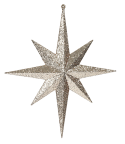 12 Inch Rose Gold Glitter Star Ornament