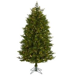 6' Hartford Fir Artificial Christmas Tree with 250 Warm (Multifunction) LED Lights with Instant C...