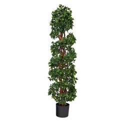 4.5' English Ivy Spiral Topiary Artificial Tree with Natural Trunk UV Resistant (Indoor/Outdoor)