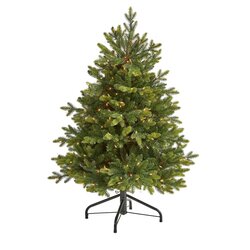 4' North Carolina Fir Artificial Christmas Tree with 250 Clear Lights and 1003 Bendable Branches