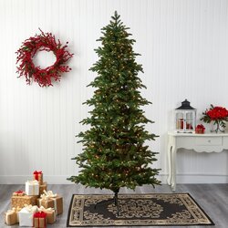 8' South Carolina Fir Artificial Christmas Tree with 650 Clear Lights and 2598 Bendable Branches