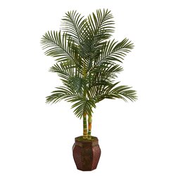 5.5' Golden Cane Artificial Palm Tree in Decorative Planter