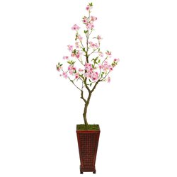 5’ Cherry Blossom Artificial Tree In Decorative Planter