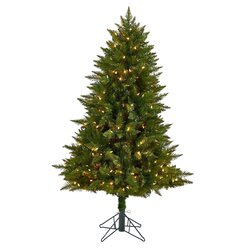 5' Vermont Spruce Artificial Christmas Tree with 250 Color Changing (Multifunction and Remote Control) LED Lights with Instant Connect Technology and 586 Bendable Branches