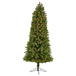 7' Slim Virginia Spruce Artificial Christmas Tree with 500 Warm White (Multifunction) LED Lights ...