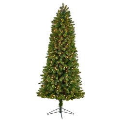 7' Slim Virginia Spruce Artificial Christmas Tree with 500 Warm White (Multifunction) LED Lights with Instant Connect Technology and 1048 Bendable Branches