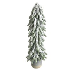 33" Flocked Artificial Christmas Tree in Decorative Planter