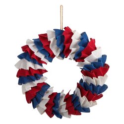 18" Red White and Blue "Americana" Burlap Wreath