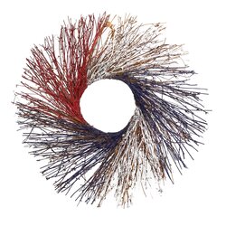 24" Americana Twig Wreath Red White and Blue