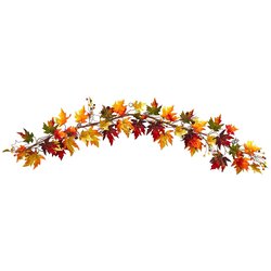 6' Autumn Maple Leaf and Berry Fall Garland