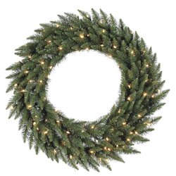 10 Foot Camdon Fir Artificial Christmas Wreath with 1200 Italian LED Warm White mini Lights and 2700 PVC Tips