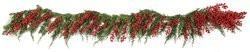 9' Natural Touch Cypress/Red Berry Swag Garland