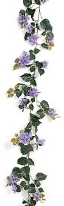 9.5 Foot Outdoor Polyblend UV Bougainvillea Garland purple