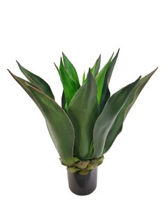 33"H Outdoor Giant Leaf Agave Plant Potted (Natural Touch) w/16 Lvs