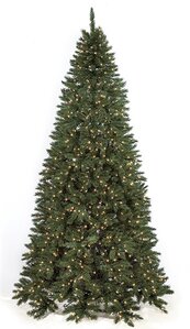 Fir Half Wall Christmas Tree - 350 Warm White LED Lights - Wire Stand