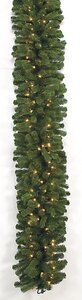 9 feet Mountain Pine Garland - 300 Green Tips - 150 Clear Lights