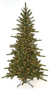 12 feet Russian Pine Christmas Tree - Slim Size - 1,800 Warm White 5.5mm LED Lights