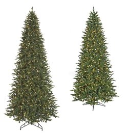 9 feet Cambridge Spruce Christmas Tree - Slim Size - 750 Warm White 5.5mm LED Lights