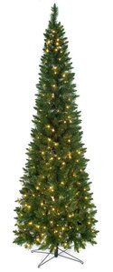 9 feet Christmas Pine Christmas Tree - Pencil Size - PVC Green Tips - Wire Stand
