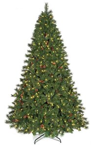 12 feet Columbia Spruce with Pine Cones - Full Size - 4,417 Green Tips- LED Lights