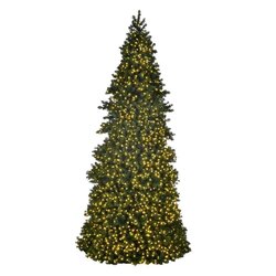 24 feet x 106 inches Artificial Pre-Lit Slim Grand Teton Frame Tree with 12,200 UL Approved Commercial Grade LED Warm White 5mm Single Mold Lights and Heavy Duty Wiring Harness