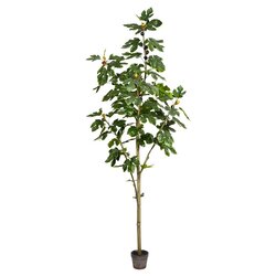 7 feet Artificial Potted Fig Tree with 86 Leaves